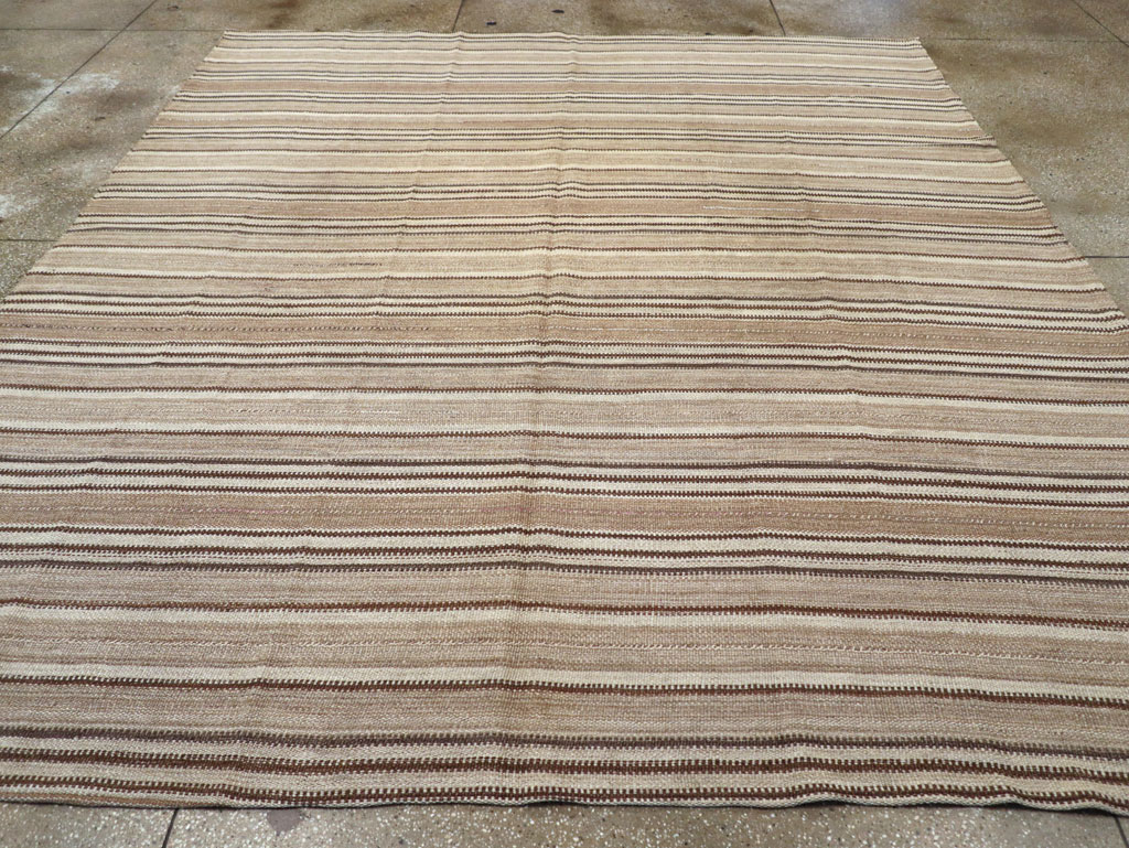 Vintage Turkish Flatweave Kilim Room Size Carpet, No.31606 - Gss