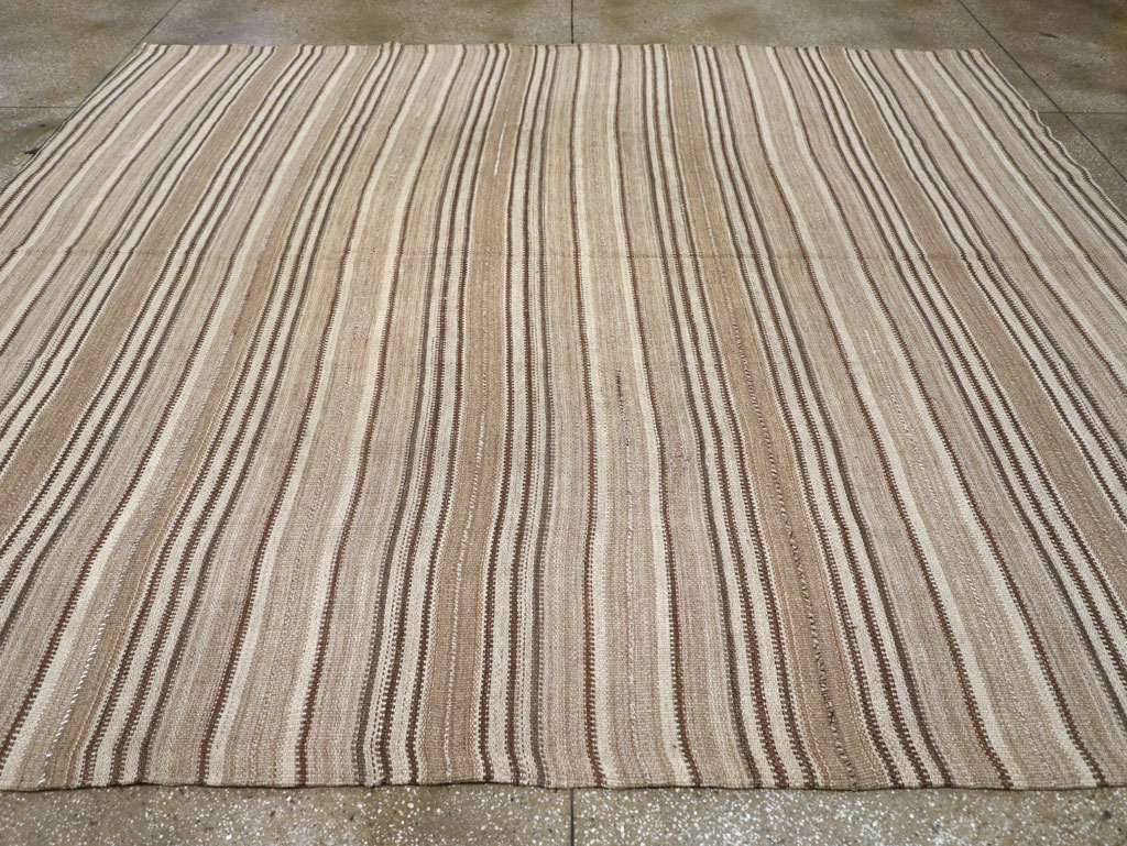 Vintage Turkish Flatweave Kilim Room Size Carpet, No.31606 - Gss