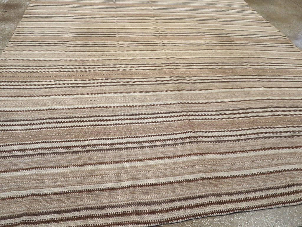 Vintage Turkish Flatweave Kilim Room Size Carpet, No.31606 - Gss