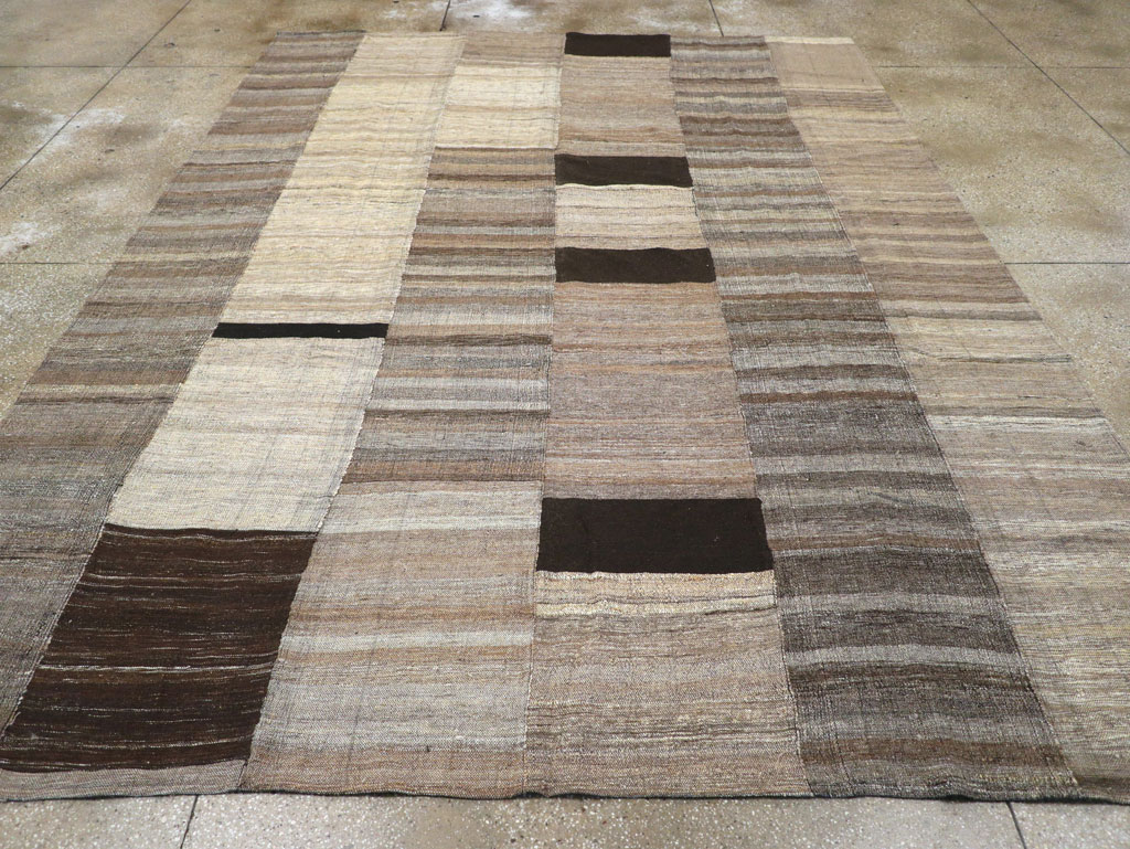 Modern Turkish Flatweave Room Size Carpet, No.31607 - Gss