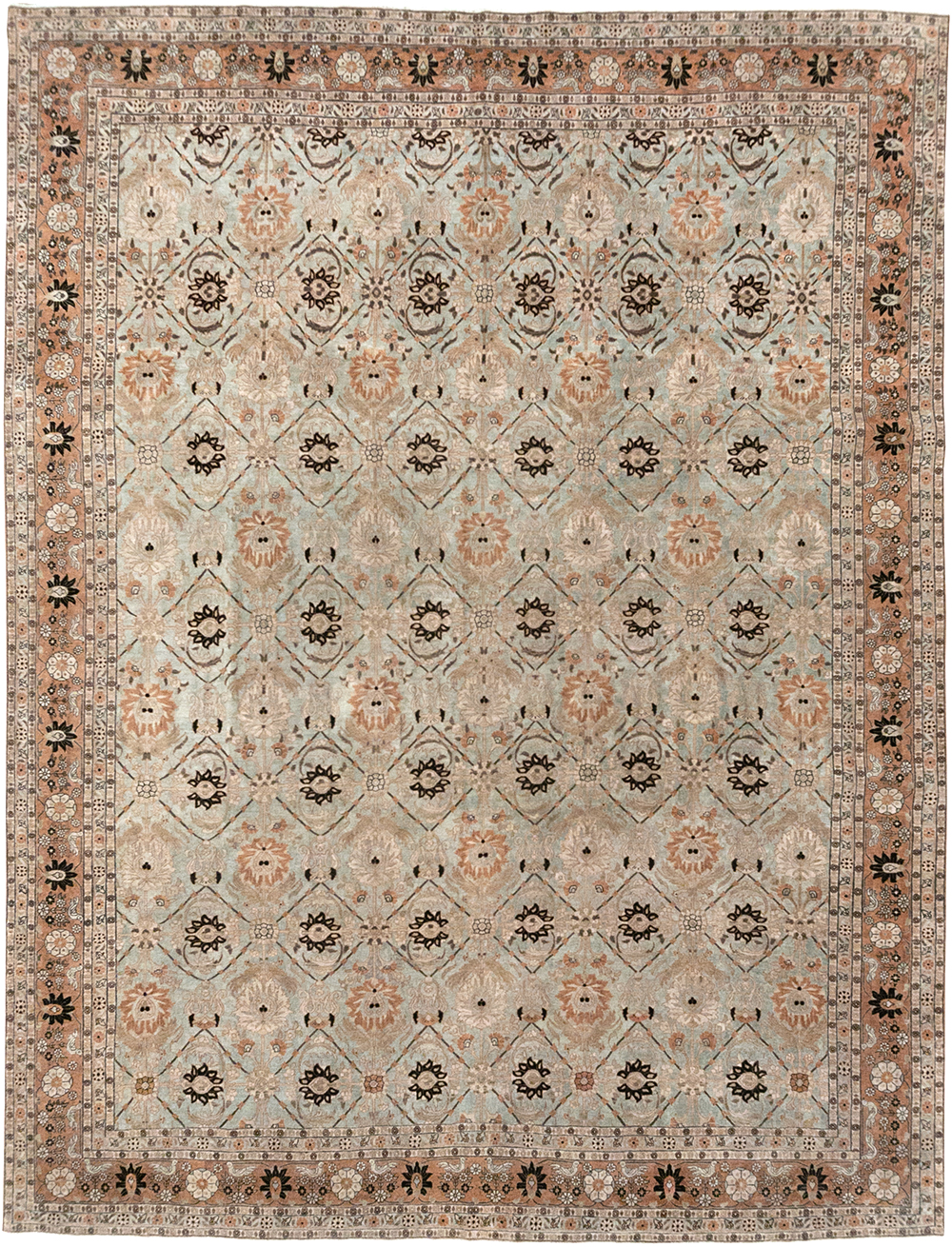 Antique Persian Varamin Room Size Carpet, No.31611 - Gss