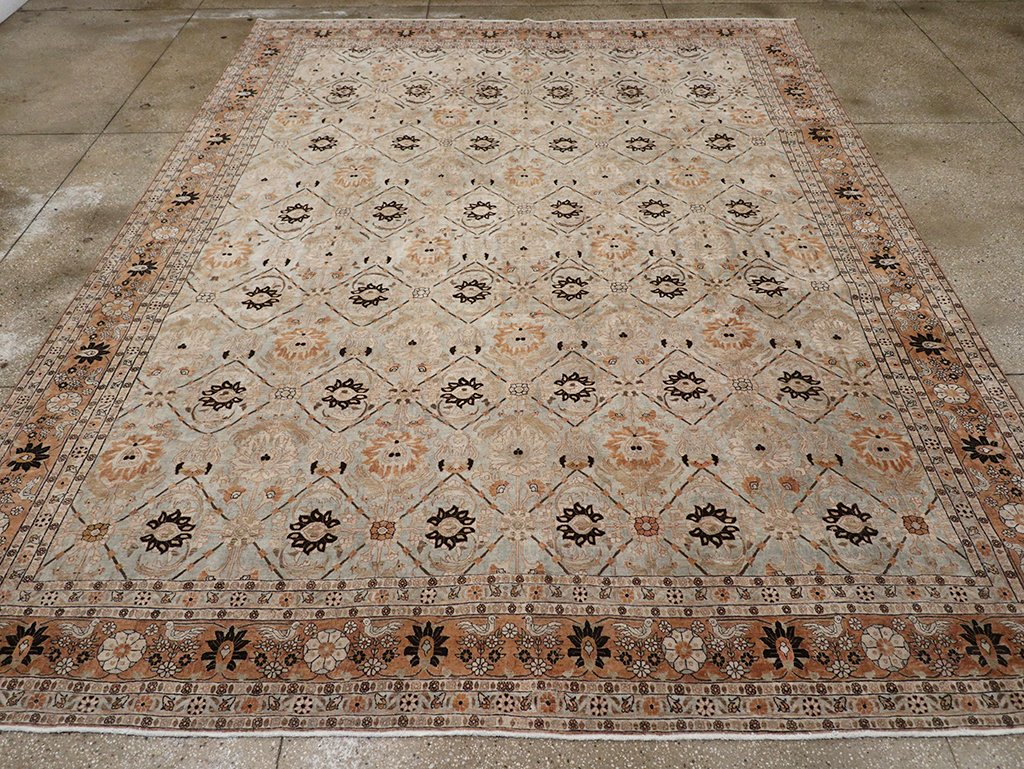Antique Persian Varamin Room Size Carpet, No.31611 - Gss