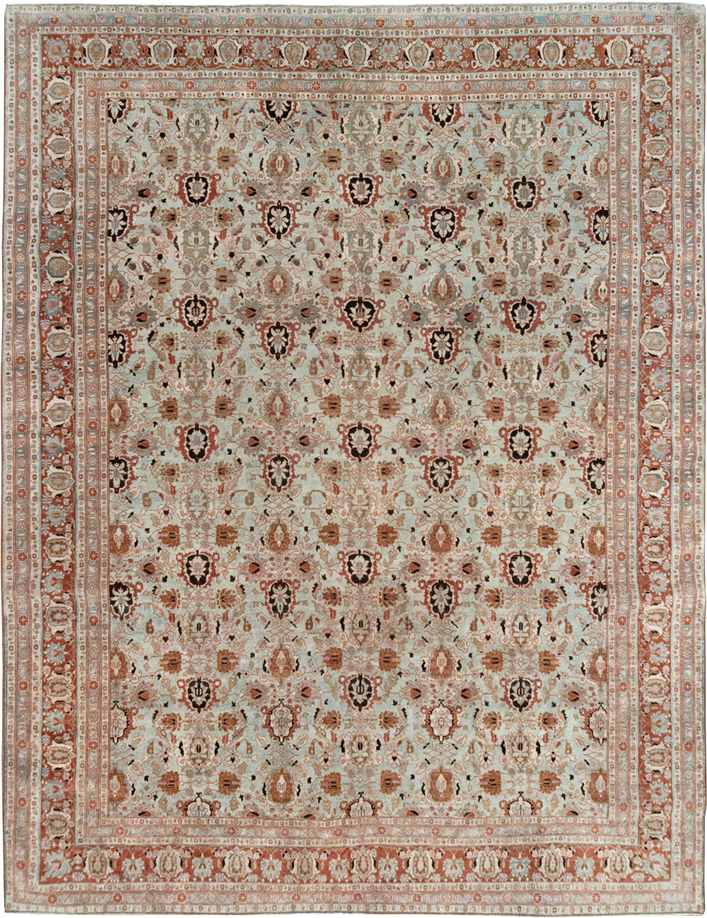 Antique Persian Varamin Room Size Carpet, No.31612 - Gss