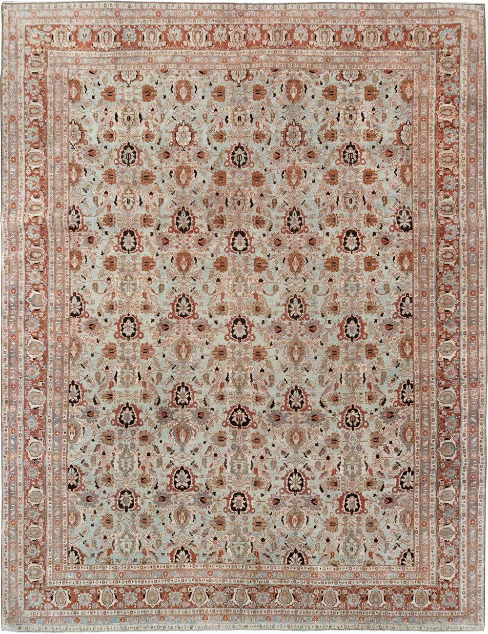 Antique Persian Varamin Room Size Carpet, No.31612 - Gss