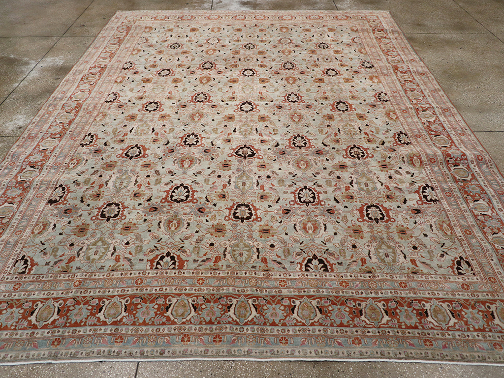 Antique Persian Varamin Room Size Carpet, No.31612 - Gss