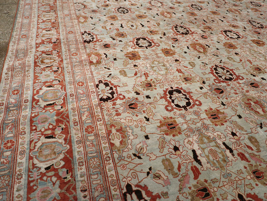 Antique Persian Varamin Room Size Carpet, No.31612 - Gss