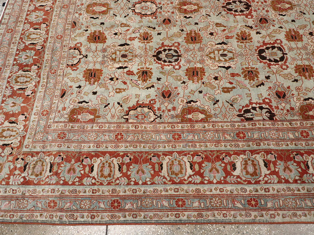 Antique Persian Varamin Room Size Carpet, No.31612 - Gss