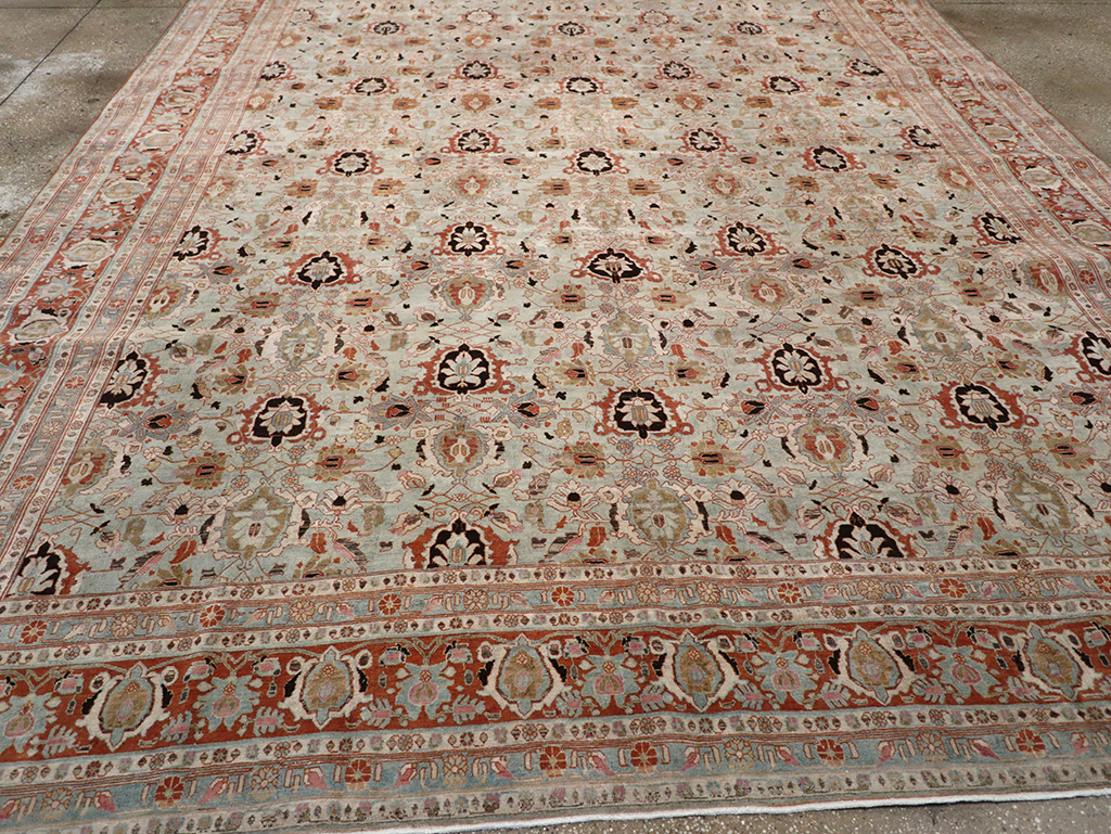 Antique Persian Varamin Room Size Carpet, No.31612 - Gss