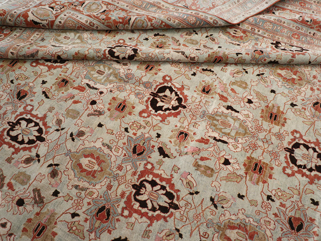 Antique Persian Varamin Room Size Carpet, No.31612 - Gss