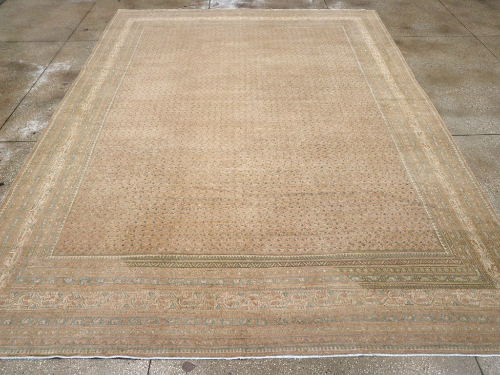 Distressed Style Vintage Persian Mahal Room Size Carpet, No.31622 - Gss