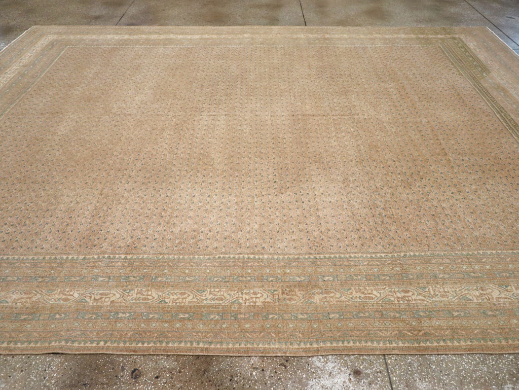 Distressed Style Vintage Persian Mahal Room Size Carpet, No.31622 - Gss
