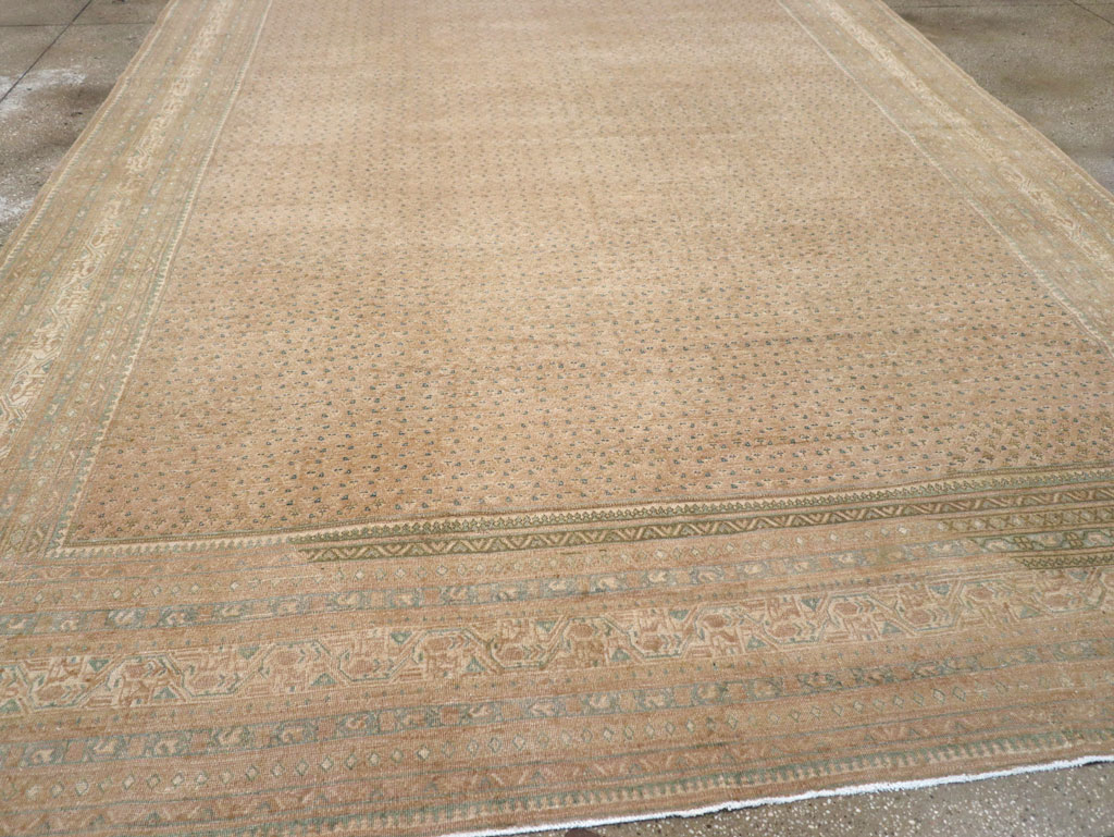 Distressed Style Vintage Persian Mahal Room Size Carpet, No.31622 - Gss