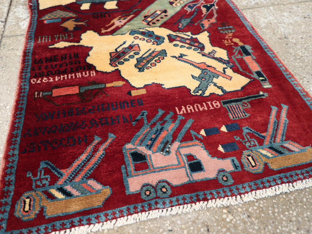 Vintage Afghan Pictorial War Rug, No.31624 - Gss