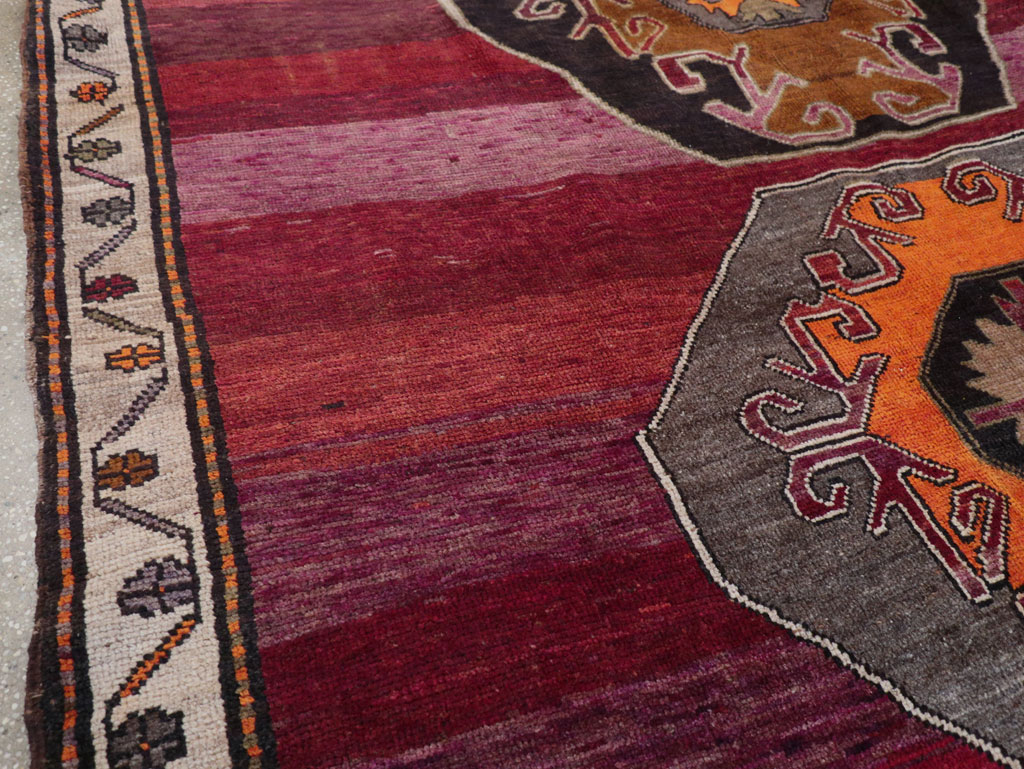 Vintage Turkish Anatolian Small Tribal Room Size Carpet, No.31629 - Gss
