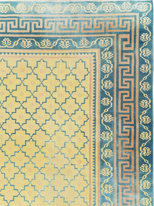 Vintage Indian Flatweave Dhurrie Large Room Size Carpet, No.31642 - Gss