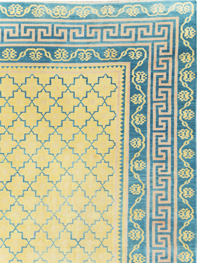 Vintage Indian Flatweave Dhurrie Large Room Size Carpet, No.31642 - Gss