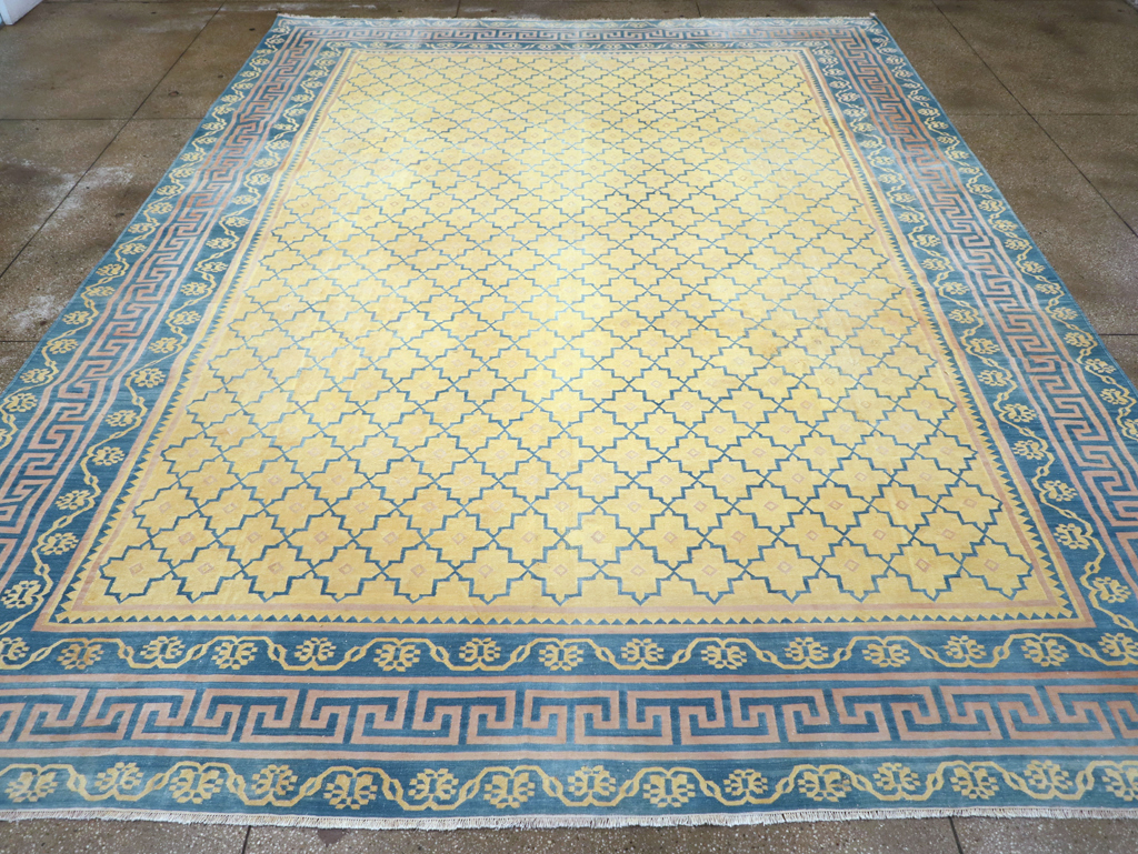 Vintage Indian Flatweave Dhurrie Large Room Size Carpet, No.31642 - Gss