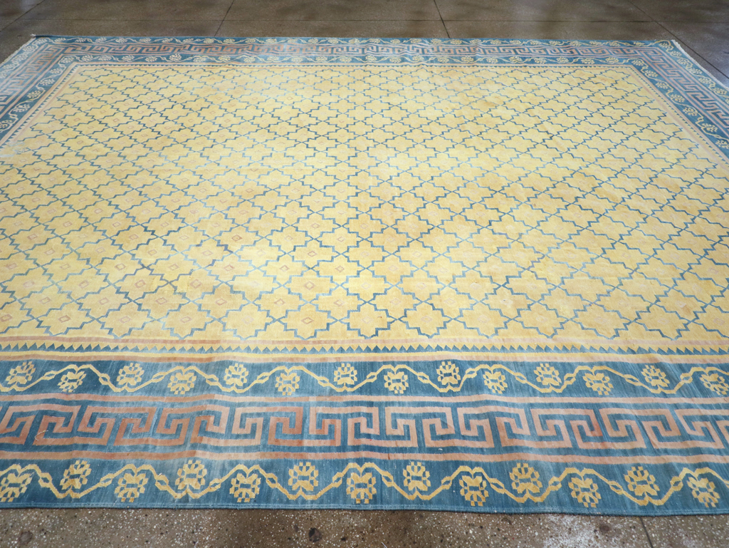 Vintage Indian Flatweave Dhurrie Large Room Size Carpet, No.31642 - Gss