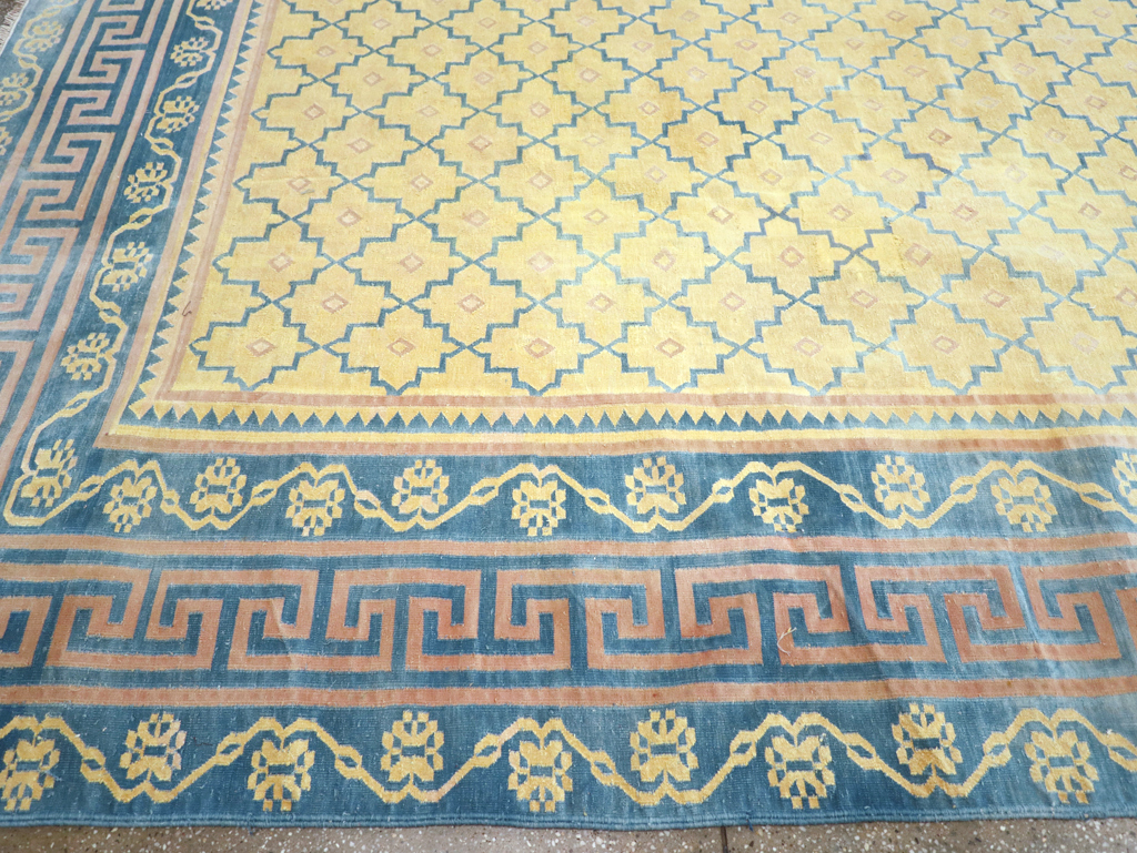 Vintage Indian Flatweave Dhurrie Large Room Size Carpet, No.31642 - Gss