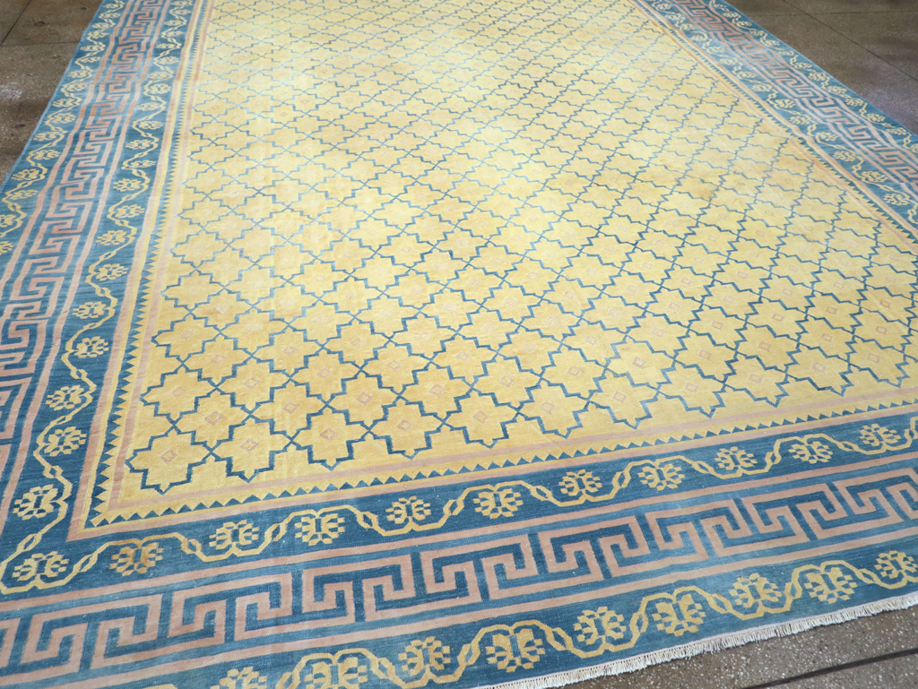 Vintage Indian Flatweave Dhurrie Large Room Size Carpet, No.31642 - Gss