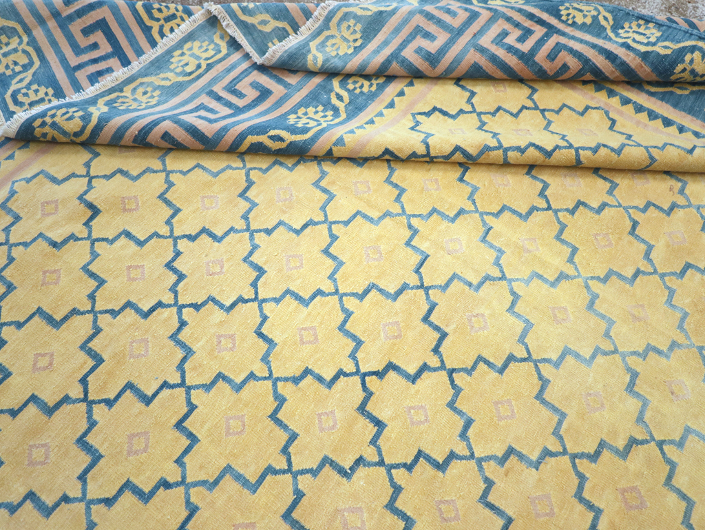 Vintage Indian Flatweave Dhurrie Large Room Size Carpet, No.31642 - Gss