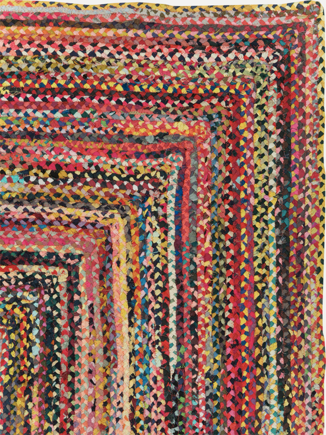 Vintage American Braided Accent Rug, No.31643 - Gss