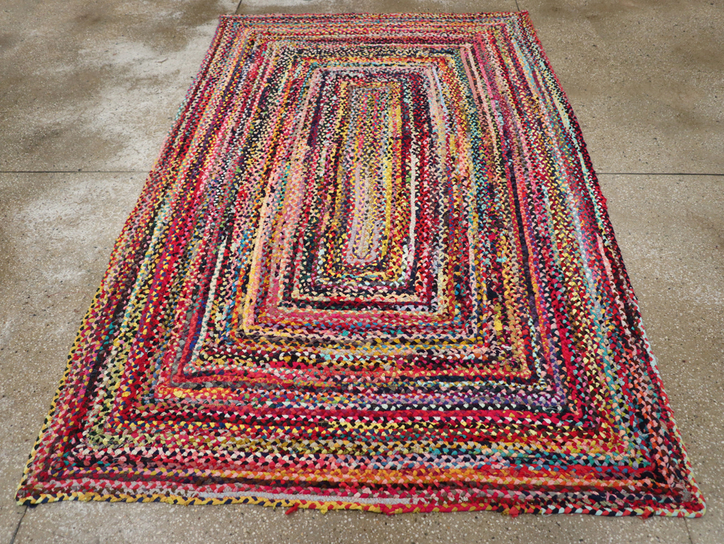 Vintage American Braided Accent Rug, No.31643 - Gss