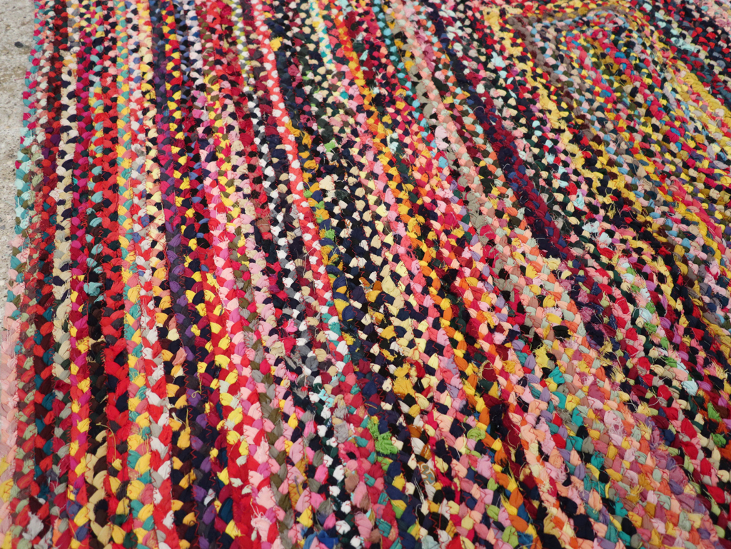 Vintage American Braided Accent Rug, No.31643 - Gss