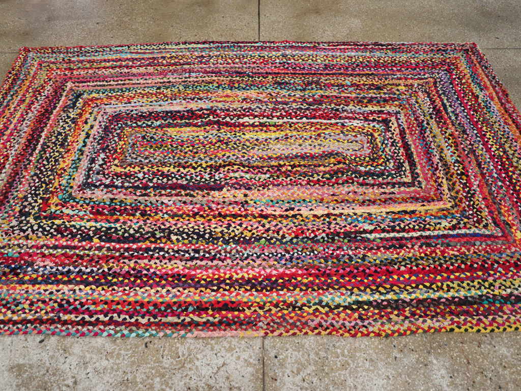 Vintage American Braided Accent Rug, No.31643 - Gss