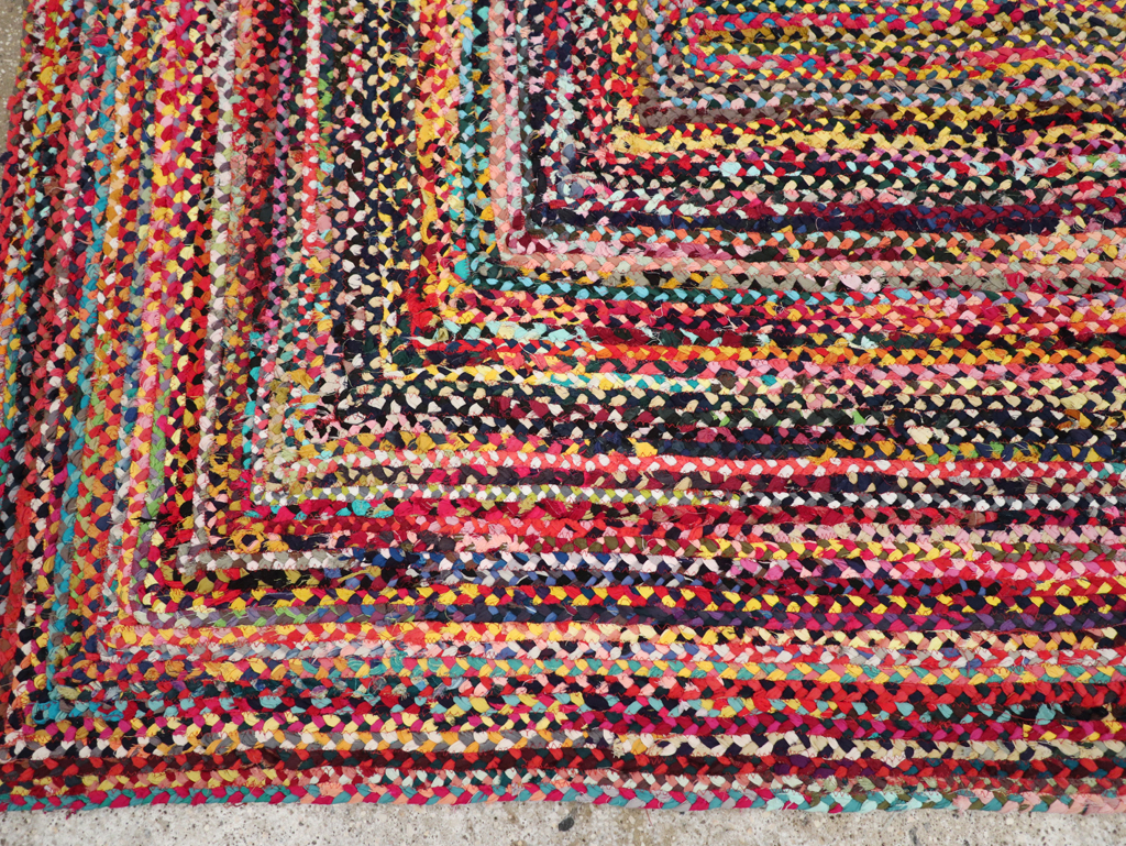 Vintage American Braided Accent Rug, No.31643 - Gss