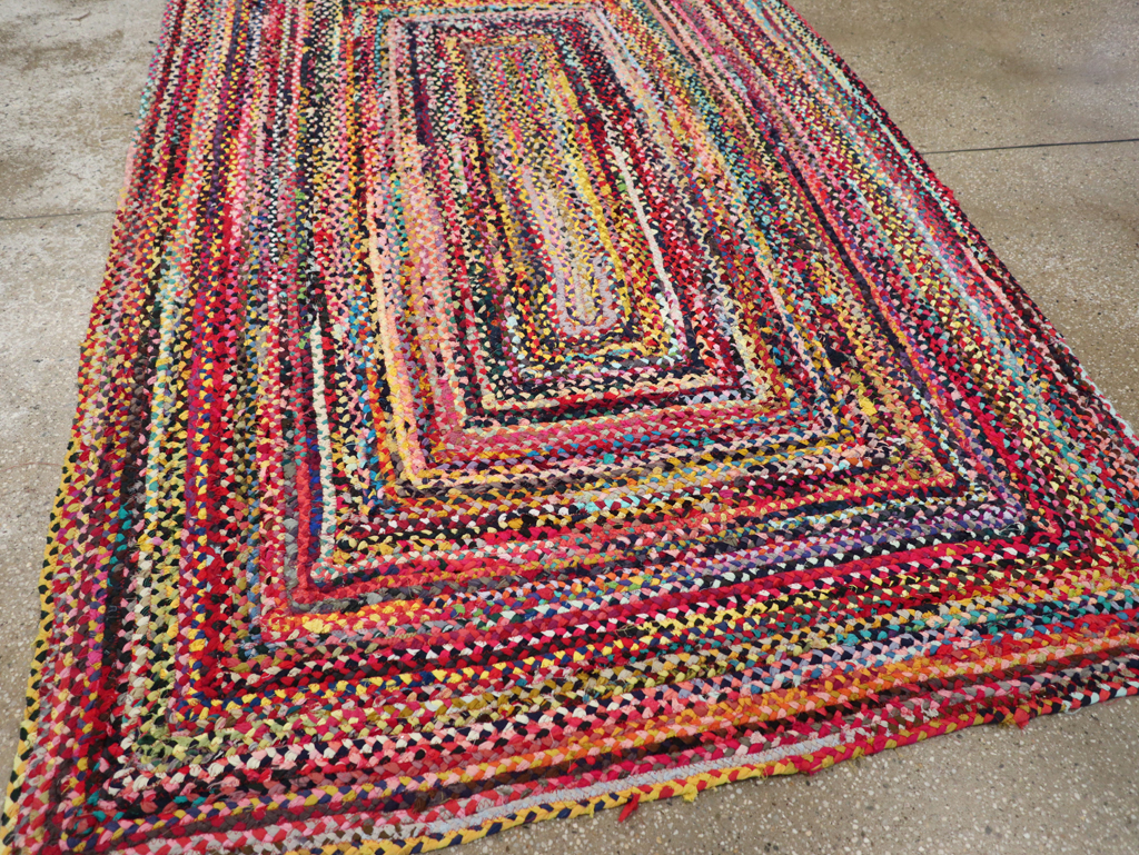 Vintage American Braided Accent Rug, No.31643 - Gss