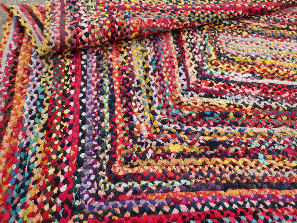 Vintage American Braided Accent Rug, No.31643 - Gss