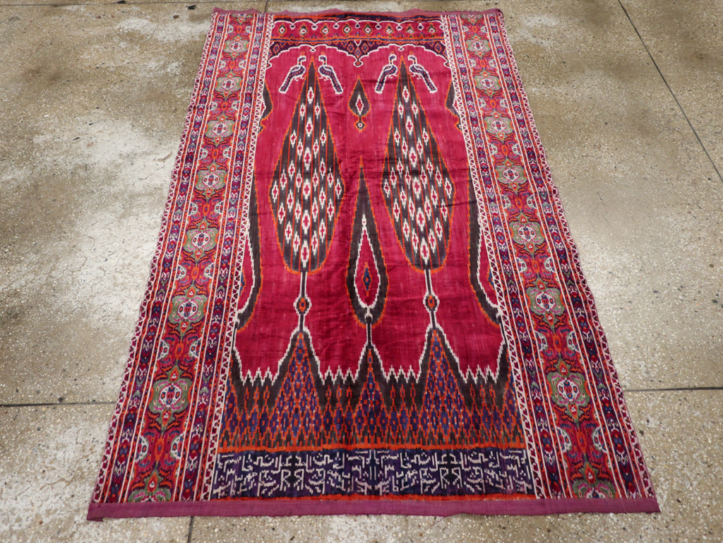 Antique Persian Yazd Silk Textile, No.31644 - Gss