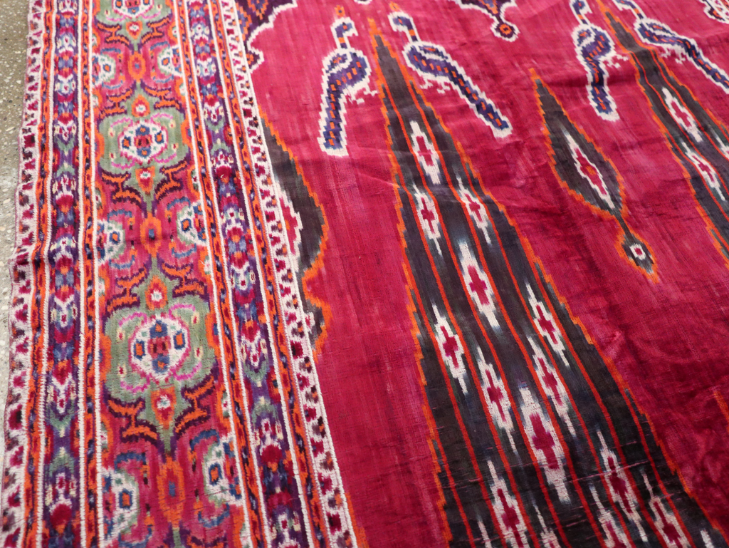 Antique Persian Yazd Silk Textile, No.31644 - Gss