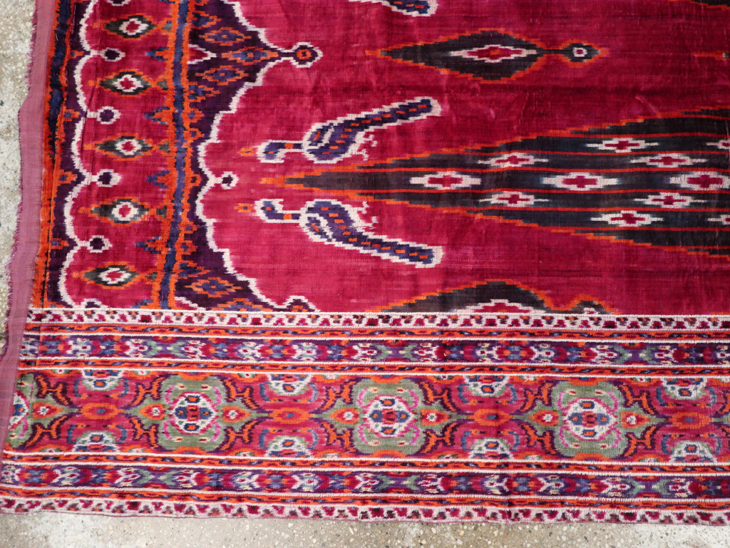 Antique Persian Yazd Silk Textile, No.31644 - Gss