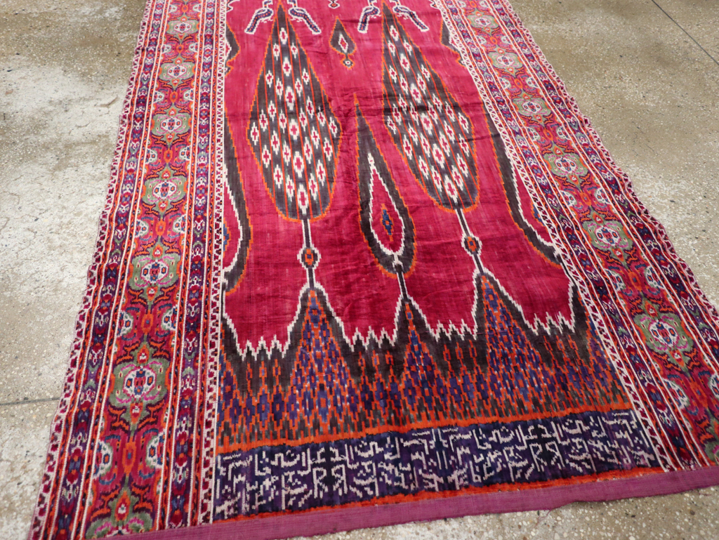 Antique Persian Yazd Silk Textile, No.31644 - Gss