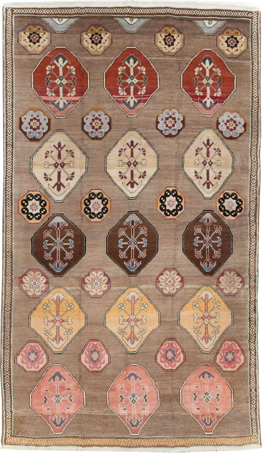 Vintage Turkish Anatolian Tribal Room Size Carpet, No.31649 - Gss