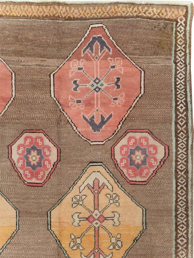 Vintage Turkish Anatolian Tribal Room Size Carpet, No.31649 - Gss