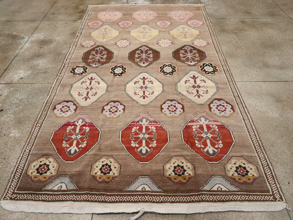 Vintage Turkish Anatolian Tribal Room Size Carpet, No.31649 - Gss