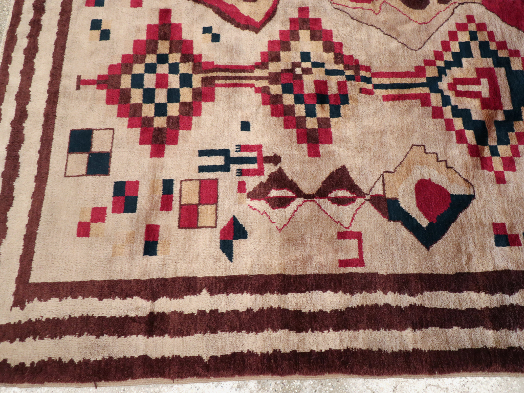Vintage Turkish Tribal Art Deco Accent Carpet, No.31655 - Gss