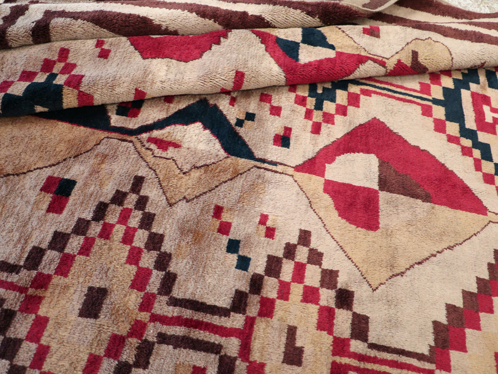 Vintage Turkish Tribal Art Deco Accent Carpet, No.31655 - Gss