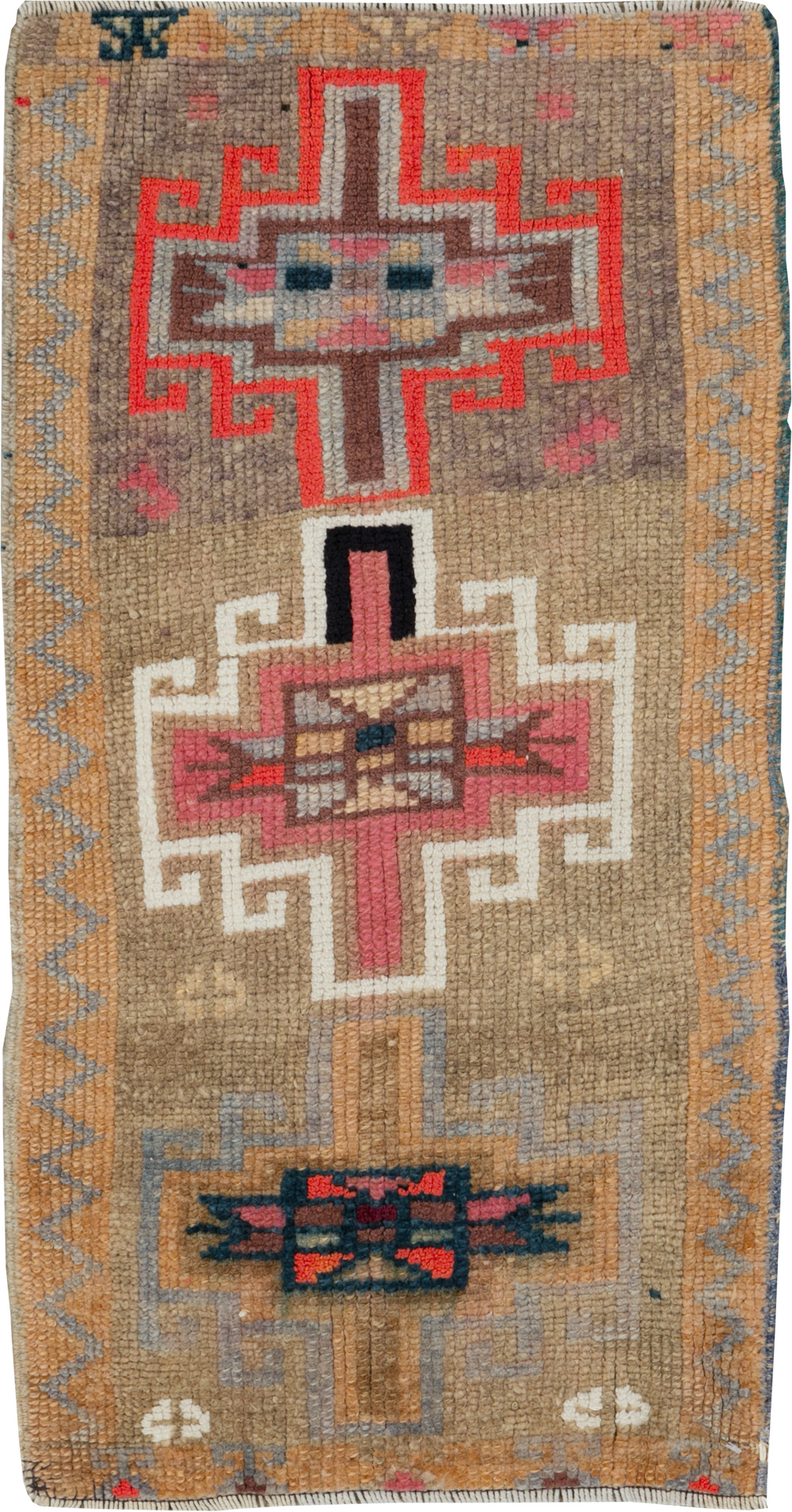 Vintage Turkish Anatolian Throw Rug, No.31663 - Gss