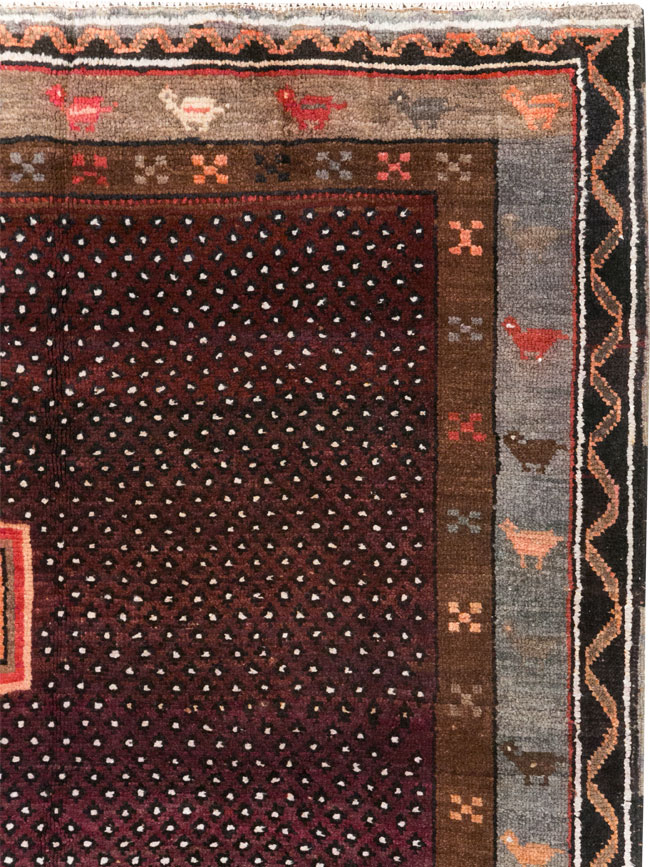 Vintage Turkish Anatolian Tribal Small Room Size Carpet, No.31666 - Gss