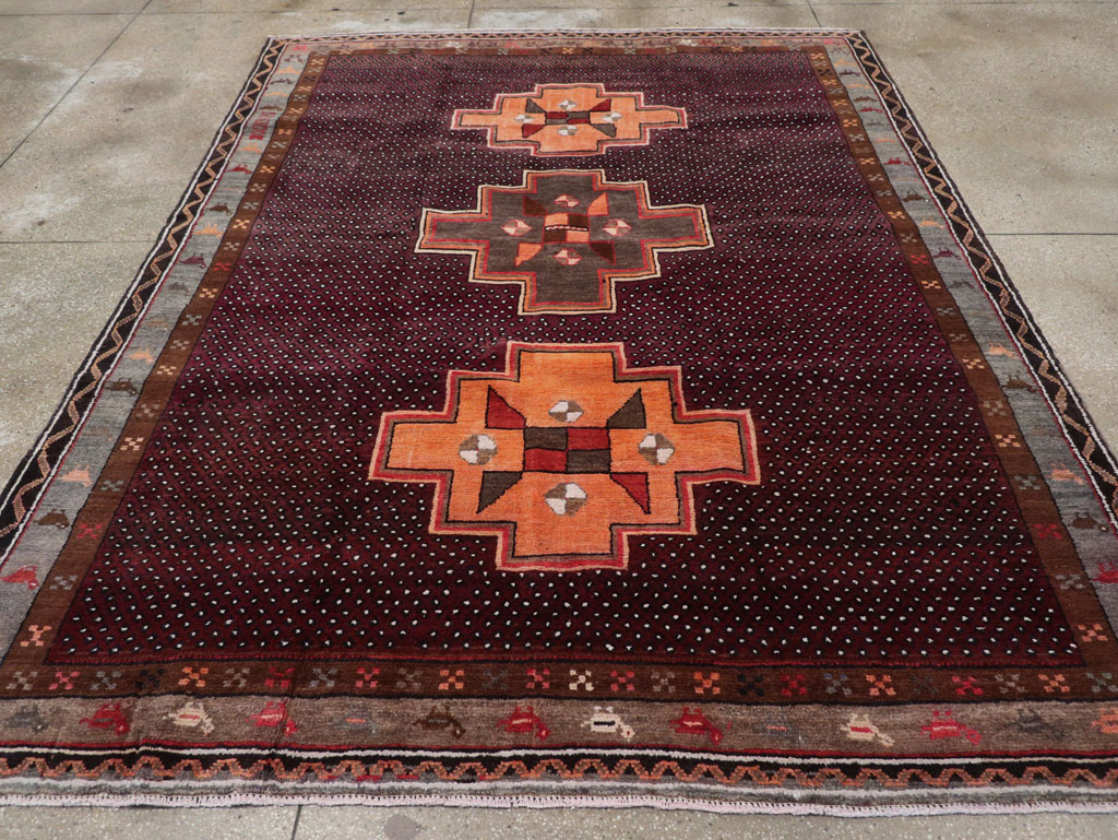Vintage Turkish Anatolian Tribal Small Room Size Carpet, No.31666 - Gss