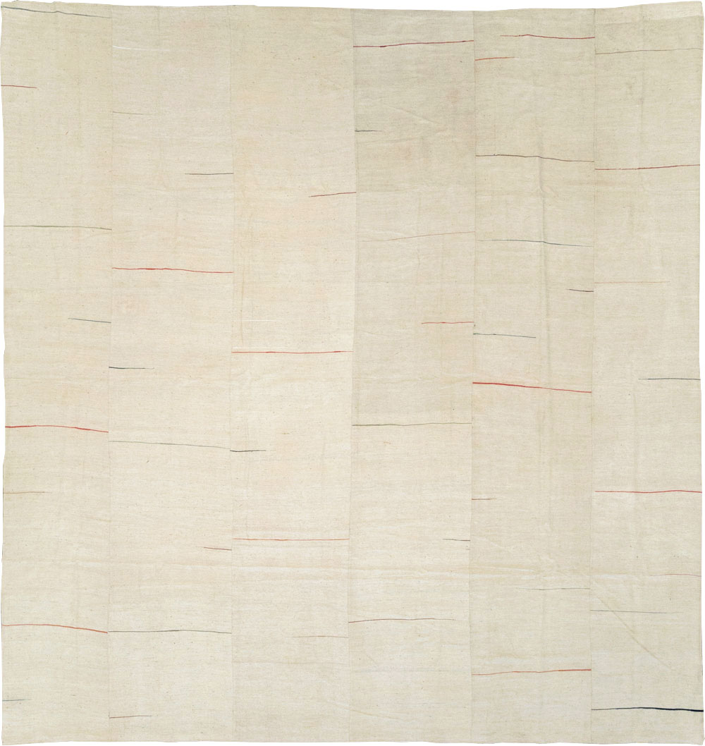 Modern Turkish Flatweave Square Room Size Carpet, No.31674 - Gss