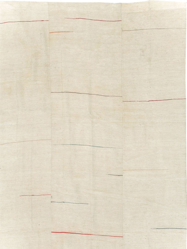 Modern Turkish Flatweave Square Room Size Carpet, No.31674 - Gss