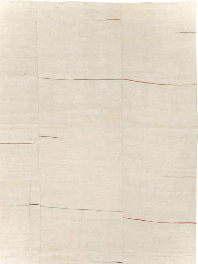 Modern Turkish Flatweave Square Room Size Carpet, No.31674 - Gss