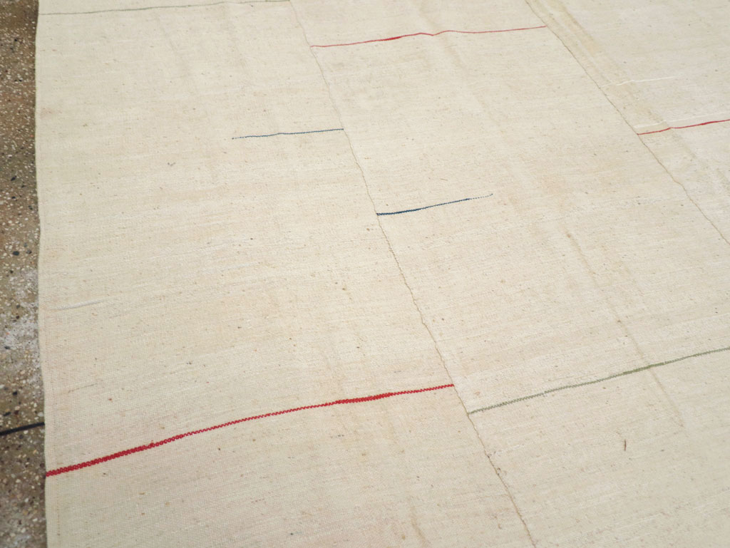 Modern Turkish Flatweave Square Room Size Carpet, No.31674 - Gss