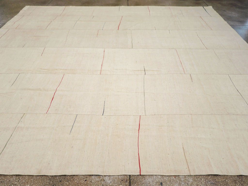 Modern Turkish Flatweave Square Room Size Carpet, No.31674 - Gss