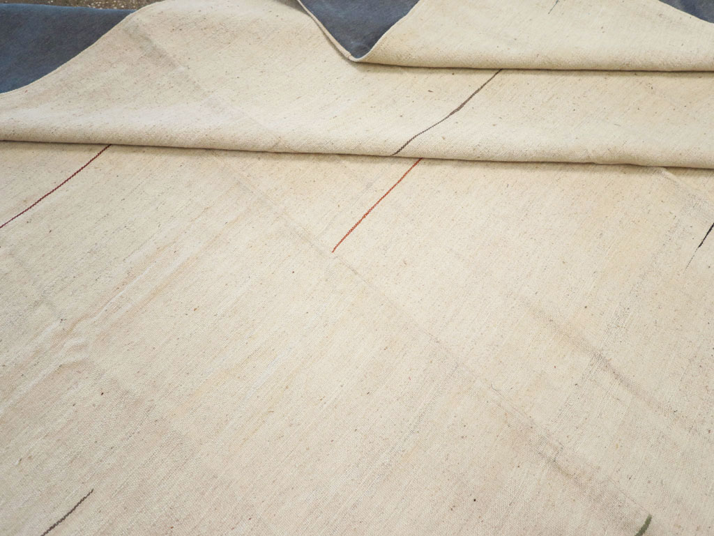 Modern Turkish Flatweave Square Room Size Carpet, No.31674 - Gss